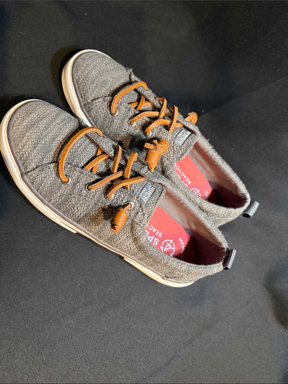 Women's Size 6 Sperry SeaCycled Pier Wave Slub Jacquard Sneaker~Grey